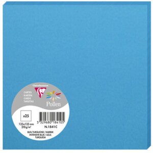 Pack 25 Karten Pollen, 135x135mm, 210g türkis