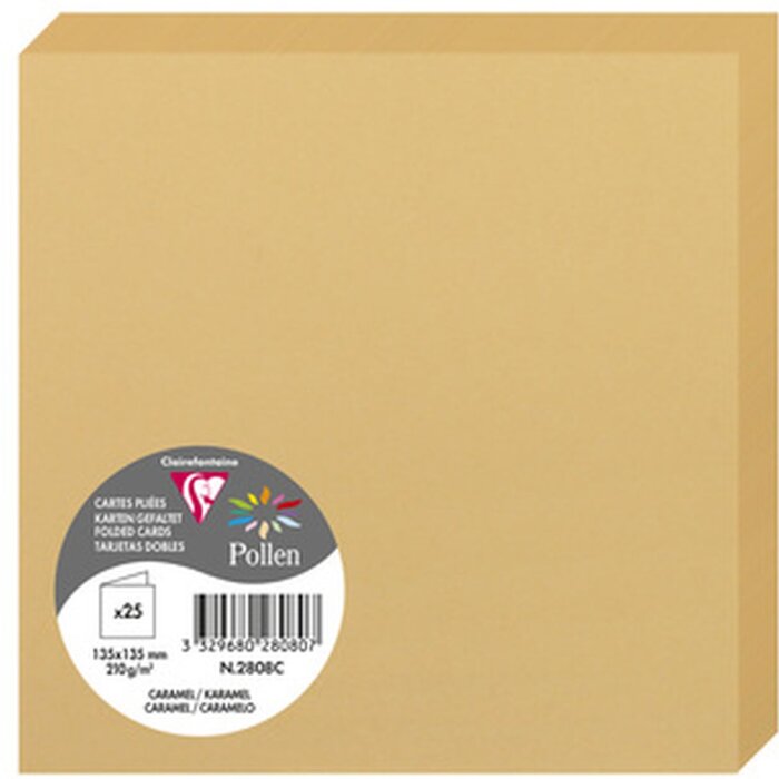 Clairefontaine 2808C Doppelkarten 135x135 mm Karamel 210g