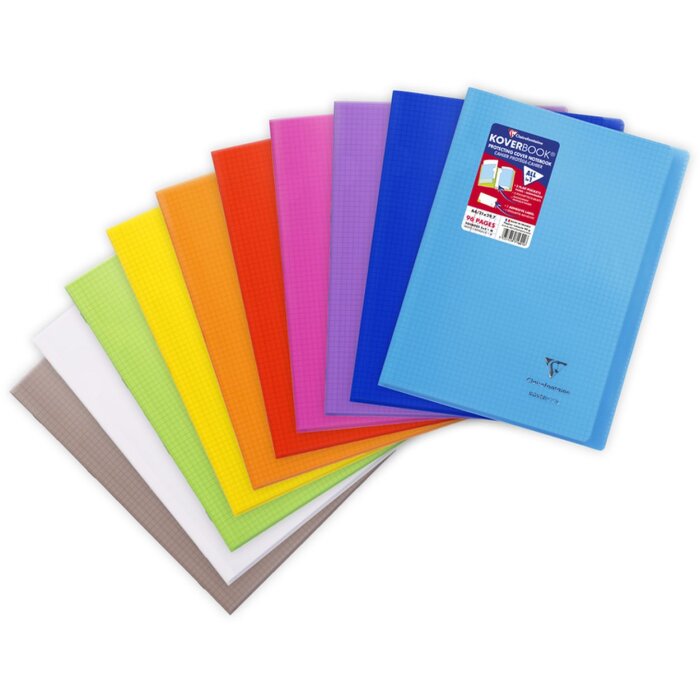 Koverbook PP Clairefontaine, DIN A4, 48 listov, 90g, károvaný
