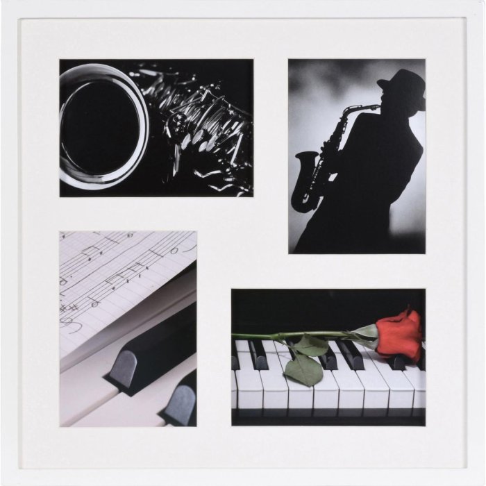 Henzo Fotogaléria Piano 4 fotografie 13x18 cm biela (40x40 cm)