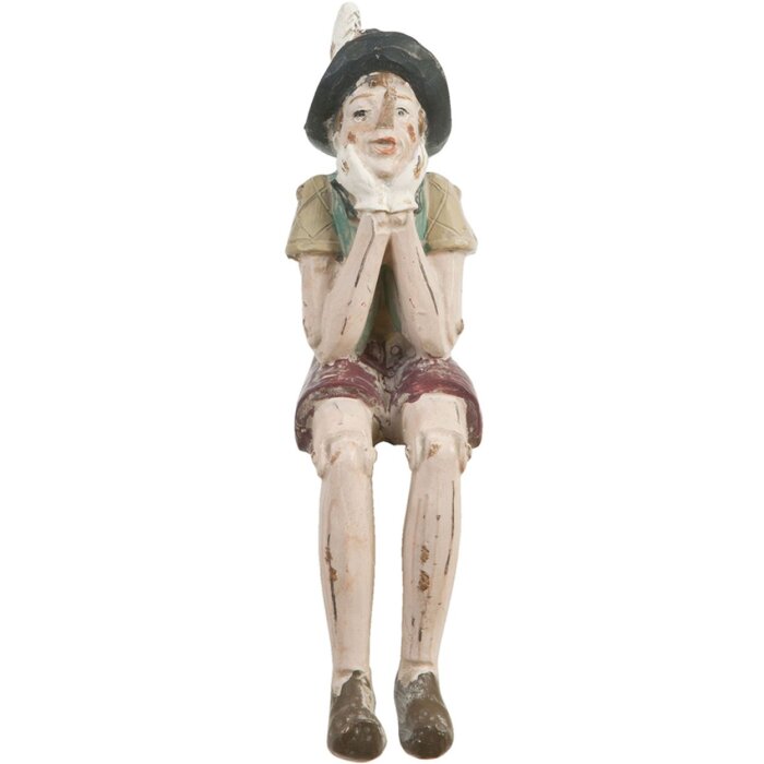 Clayre & Eef 6PR0149KL Figúrka Pinocchio 4x7x15 cm Hnedá Polyresin Bytové doplnky