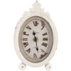 Clayre & Eef 6KL0194 Stolové hodiny 11x18 cm Biele kovové sklo