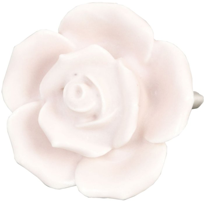 Clayre & Eef 61861 Kľučka na dvere Ø 4,5 cm Ružová keramika