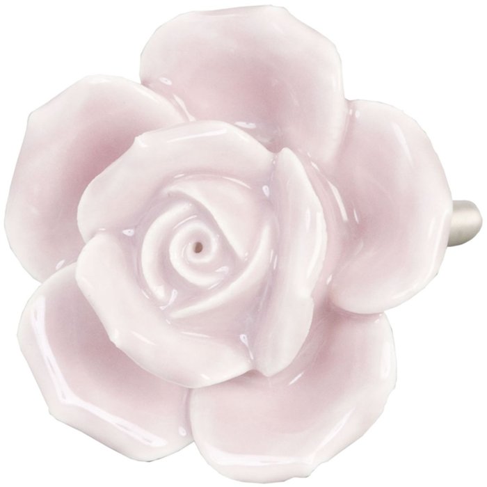 Clayre & Eef 61863 Kľučka na dvere Ø 4,5 cm Ružová keramika