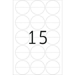 HERMA uzatváracie etikety perforované Ø 32 mm okrúhle priehľadné extrémne silné lepiace fólie matné 240 ks.
