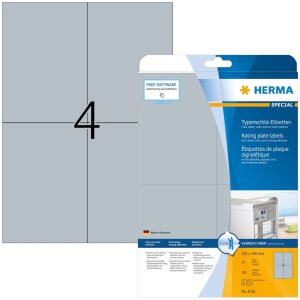 Štítky HERMA A4 105x148 mm strieborné extrémne silná lepiaca fólia matná 100 ks.
