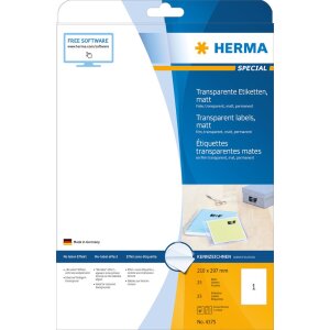 HERMA etikety transparentné matné A4...