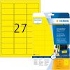 HERMA signalizačné štítky odolné A4 63,5x29,6 mm žltá silná lepiaca fólia matná odolná voči poveternostným vplyvom 675 ks.