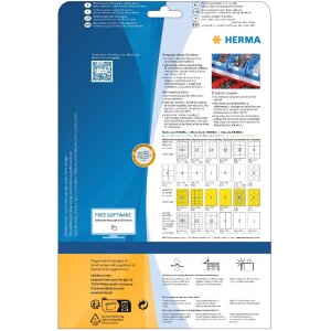 HERMA signálne etikety odolné voči poveternostným vplyvom A4 Ø 30 mm okrúhla žltá silne lepiaca fólia matná 1200 ks.