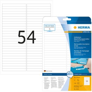 Odnímateľné etiketovacie pásky HERMA A4 96x10 mm biele Odnímateľný papier Movables matný 1350 ks.