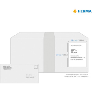 Adresné štítky HERMA A4 biele 99,1x139 mm matný neprehľadný papier 400 ks.
