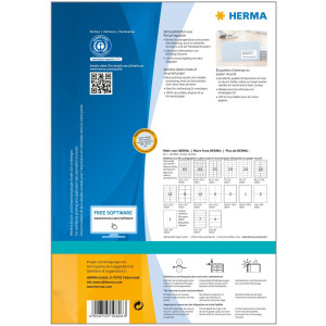 Adresné štítky HERMA A4 prírodná biela 99,1x38,1 mm recyklovaný papier matný s certifikátom Modrý anjel 1400 ks.