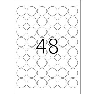 Štítky HERMA A4 biele Ø 30 mm okrúhle extrémne silný lepiaci papier matný 1200 ks.