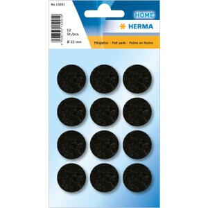 HERMA plstené klzáky čierne Ø 22 mm