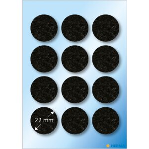 HERMA plstené klzáky čierne Ø 22 mm