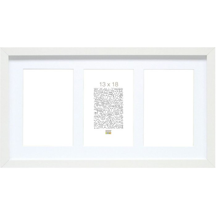Deknudt galerijný rám S66KA6 drevo biela 3 fotografie 15x20 cm (28x55 cm)