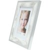 Deknudt drevený rám S43RE 13x18 cm biely - strieborný okraj