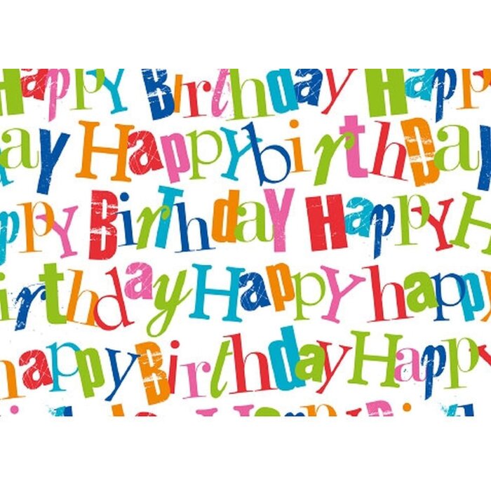 Artebene papier 50x70 cm Happy Birthday multic.